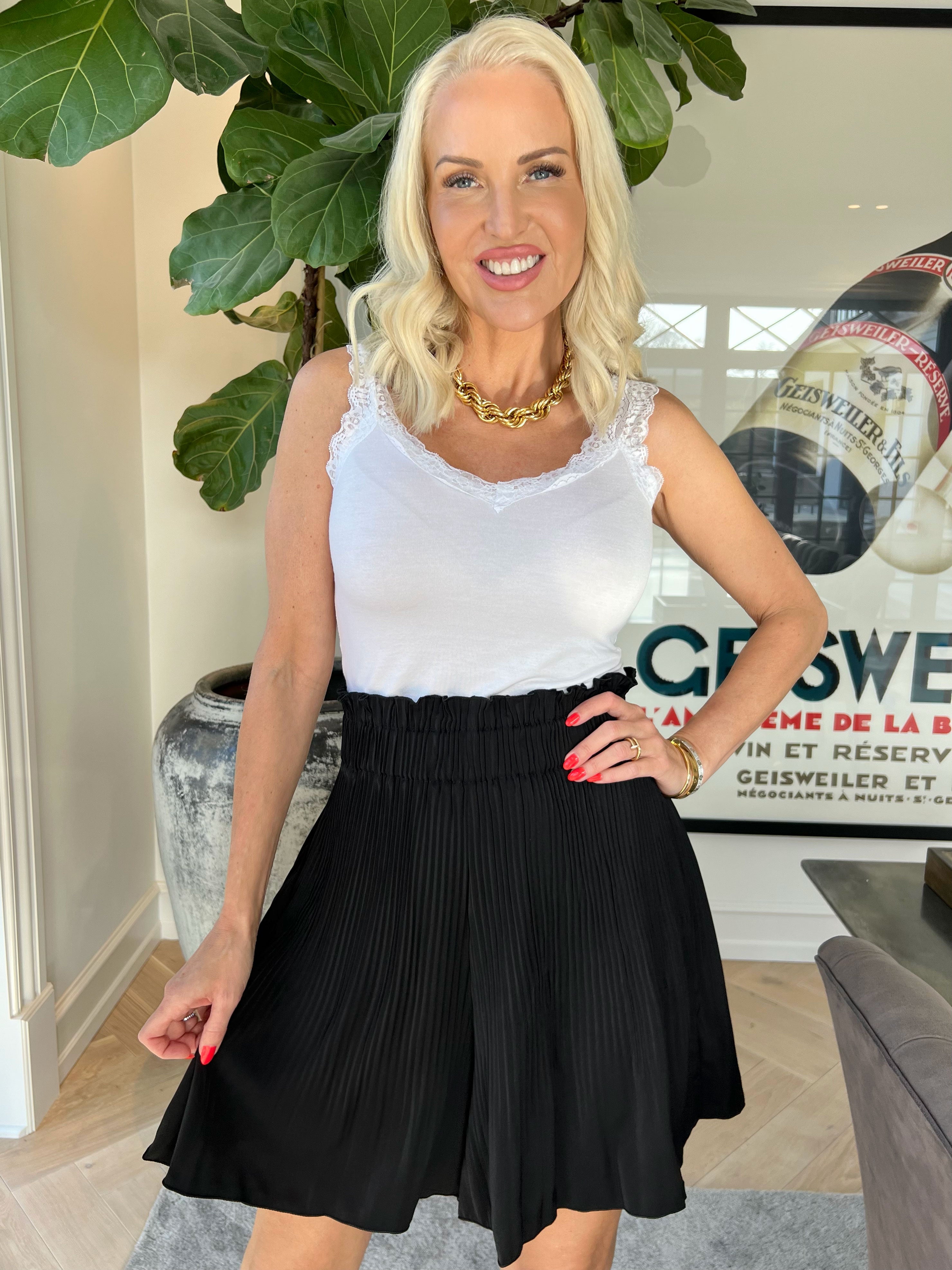 Diddi - Plisseret shorts med elastikkant i livet